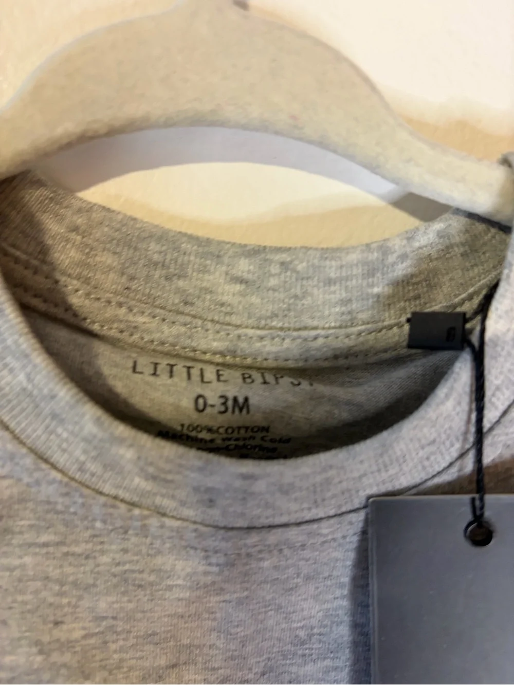 Little Bipsy Grey Tee with Green Palm Stripe